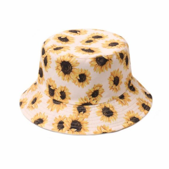 Sunflower Bucket Hat - Beige/Yellow/Brown -Small/Med - NWT - Picture 1 of 7